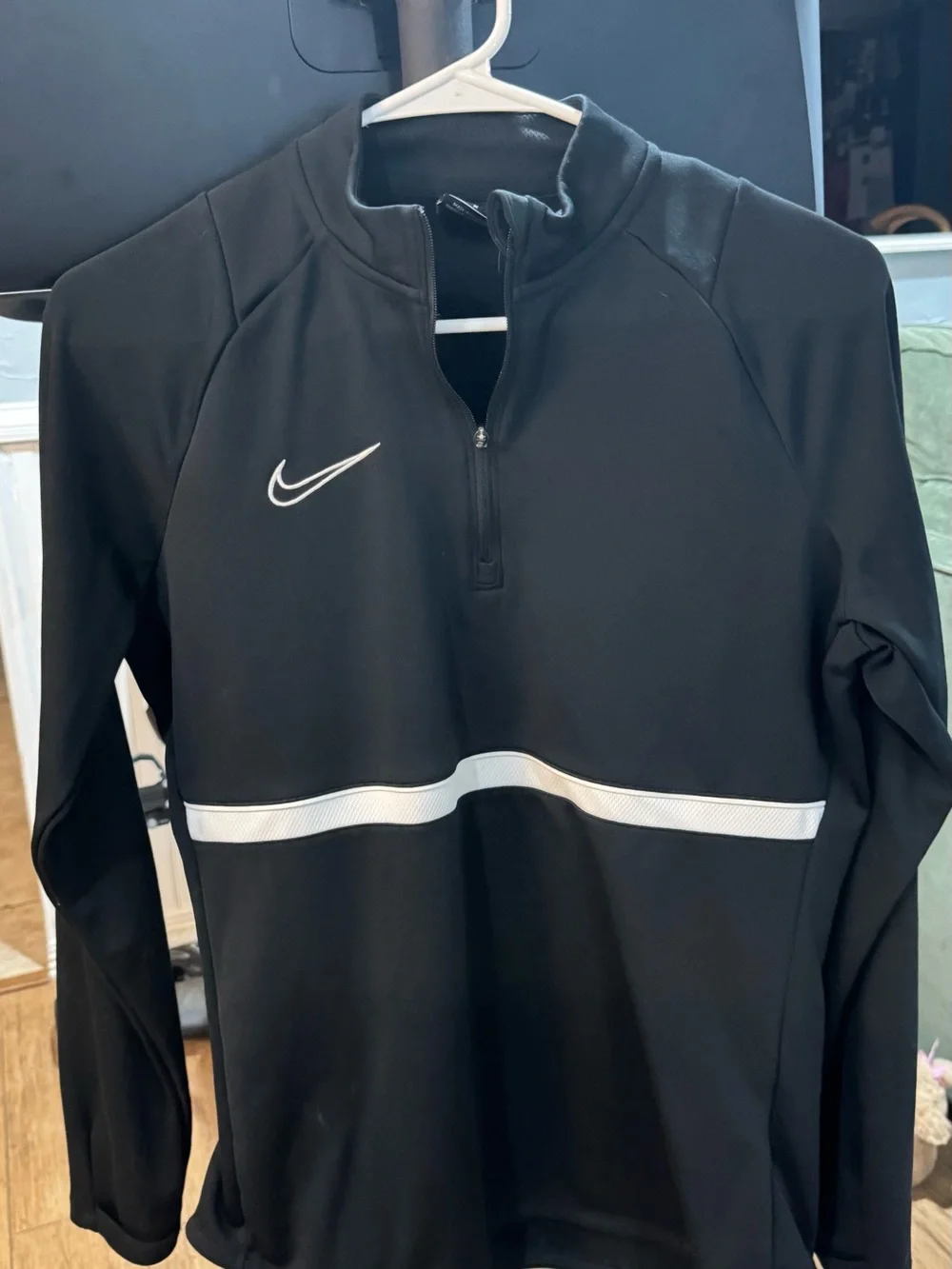 Nike Black Dri-FIT Quarter-Zip Performance Top with White Swoosh
